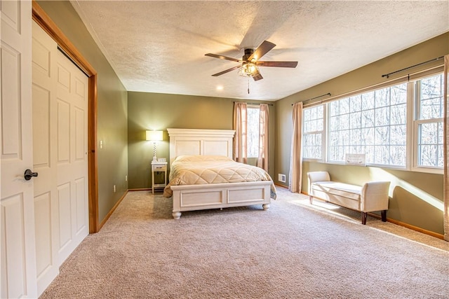505 Greenbriar Rd, Pa, PA 15431 - bedroom featuring a textured ceiling, carpet, baseboards, and ceiling fan