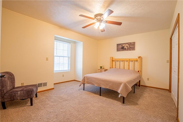 505 Greenbriar Rd, Pa, PA 15431 - bedroom with carpet, a textured ceiling, baseboards, and a ceiling fan