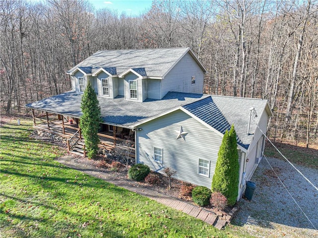 505 Greenbriar Rd, Pa, PA 15431 - view of property exterior with covered porch and a forest view