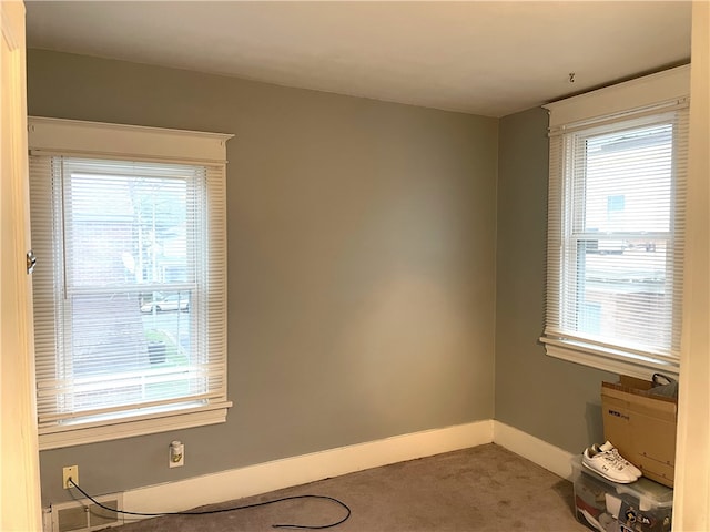 carpeted spare room with a wealth of natural light