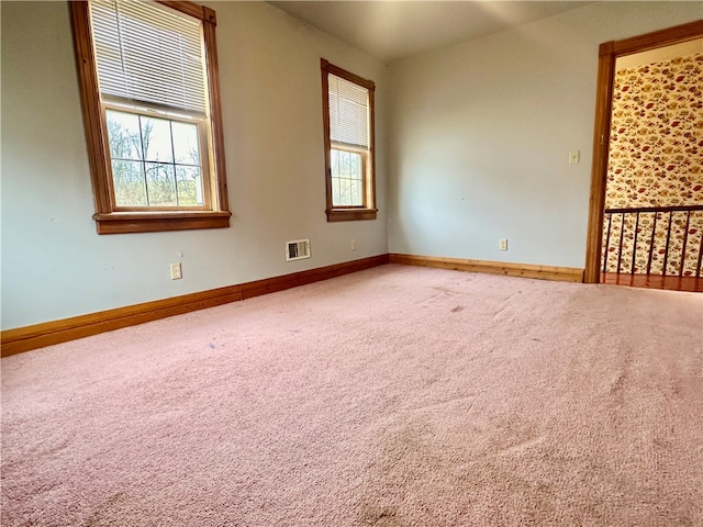 view of carpeted spare room