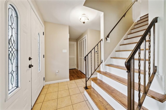 view of tiled foyer