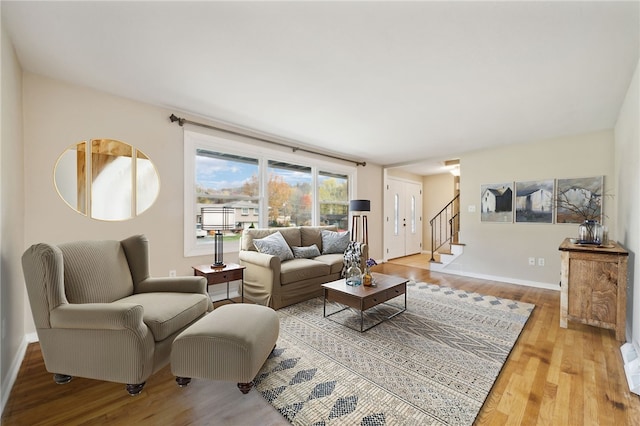 living room featuring hardwood / wood-style floors