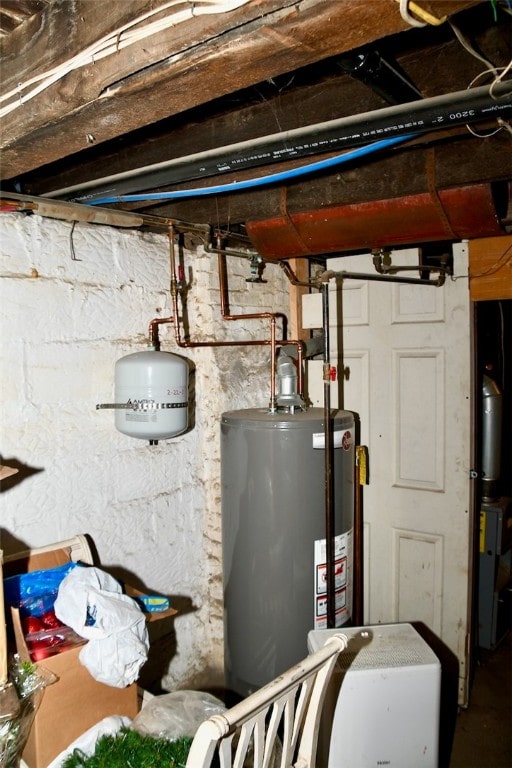 utility room with gas water heater