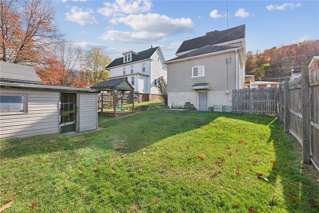 view of yard with a gazebo