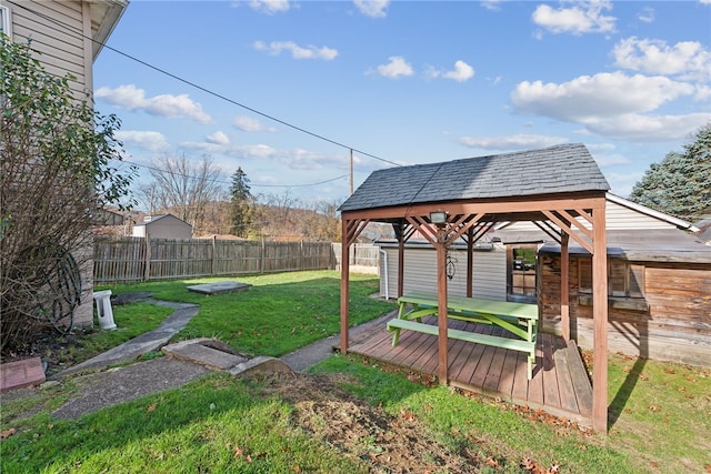 view of yard featuring a gazebo