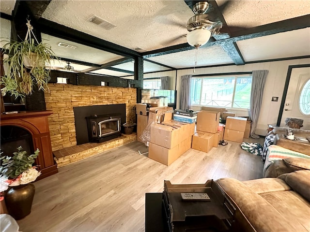 storage area featuring ceiling fan