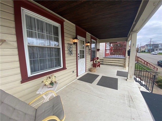 view of patio / terrace featuring covered porch