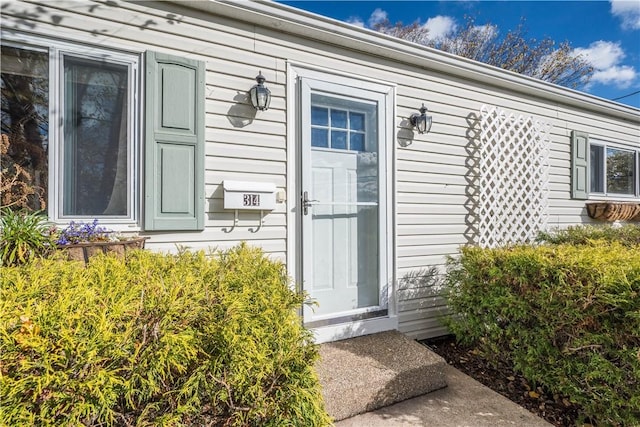 view of doorway to property