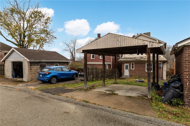 view of car parking with a carport