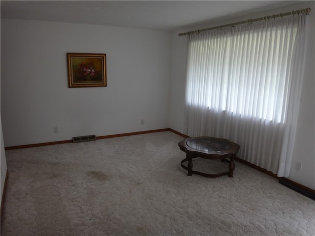 spare room with light carpet