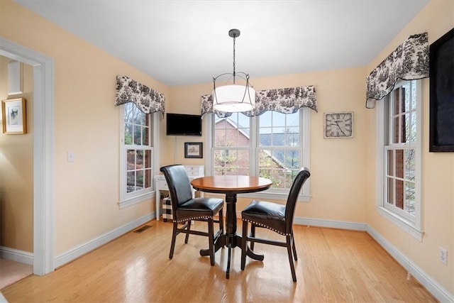 dining room featuring light hardwood / wood-style flooring