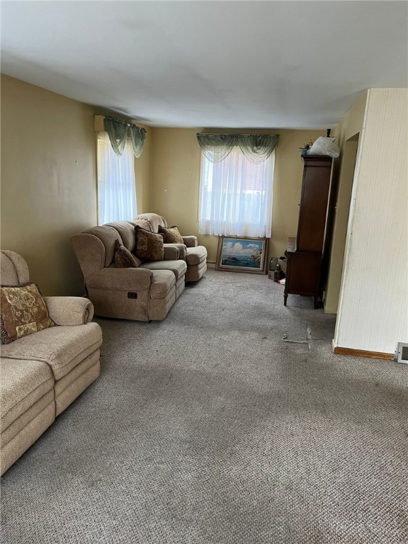 living room with carpet