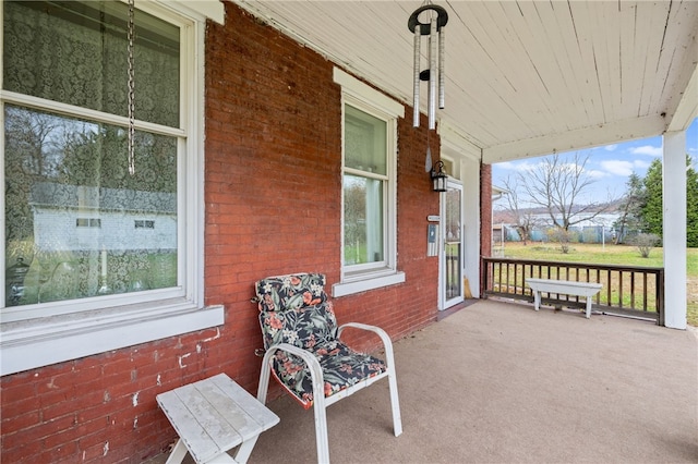 view of patio / terrace featuring covered porch