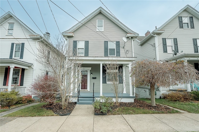 front facade with covered porch