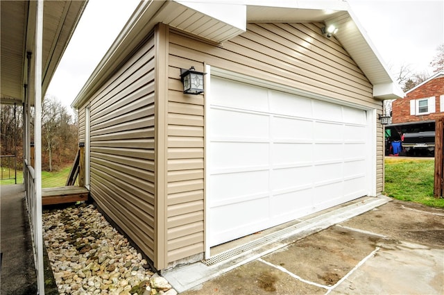 view of garage