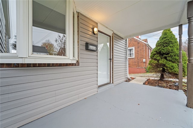 view of patio with a porch