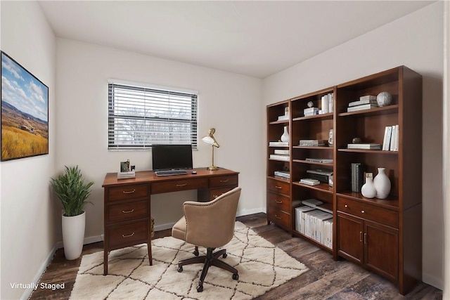 office featuring hardwood / wood-style floors