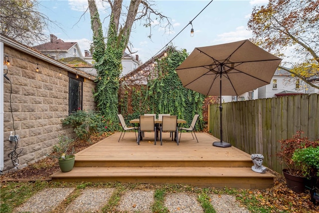 view of wooden deck