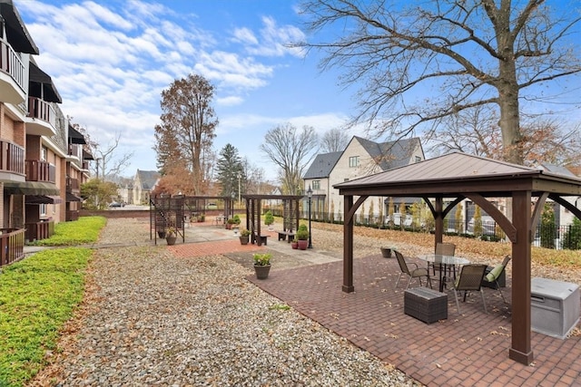 view of home's community featuring a gazebo