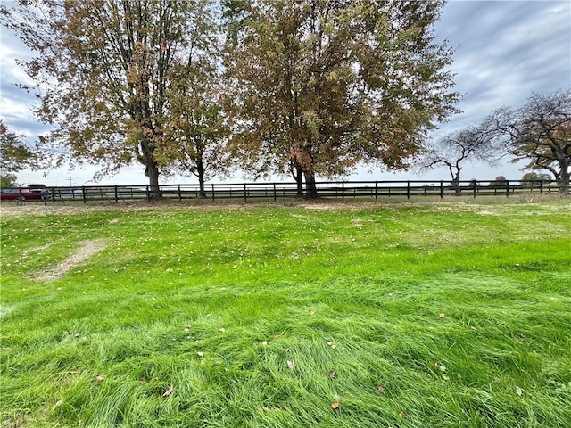 view of yard with a rural view