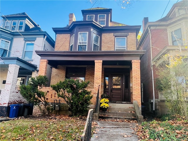 view of front of property with a porch