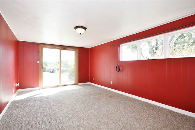 carpeted spare room featuring plenty of natural light