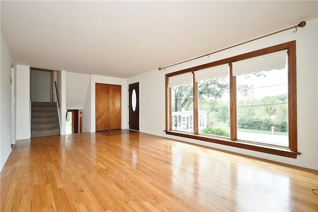 interior space with light hardwood / wood-style floors