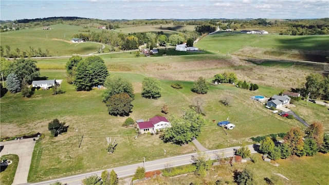 bird's eye view with a rural view