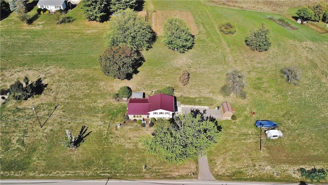 drone / aerial view with a rural view