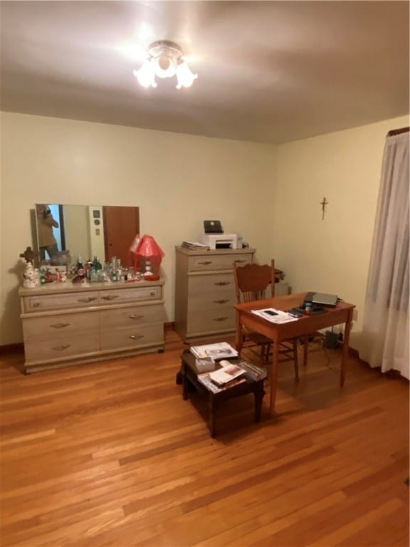 living area featuring light hardwood / wood-style floors