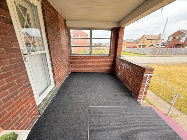 view of patio featuring a porch