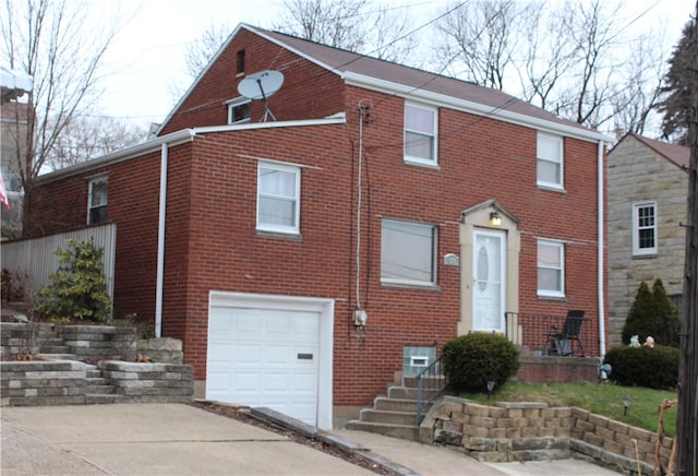 view of front of house with a garage