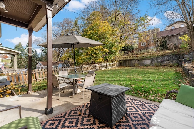 view of patio / terrace featuring an outdoor living space