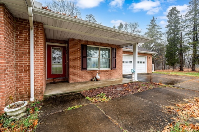 entrance to property with a garage