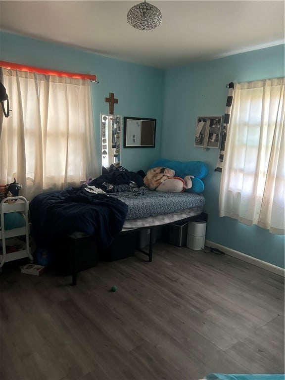 bedroom featuring hardwood / wood-style floors