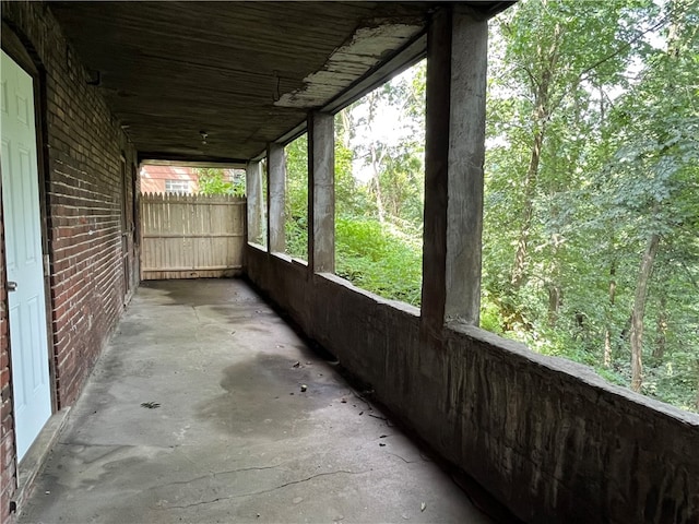 view of unfurnished sunroom