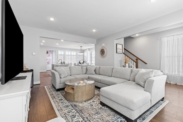 living room featuring hardwood / wood-style floors