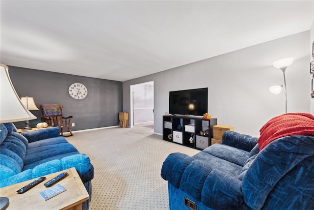 living room with carpet flooring