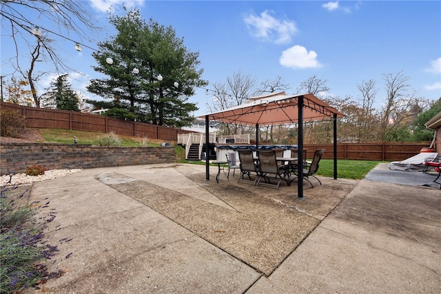 view of patio / terrace with a gazebo