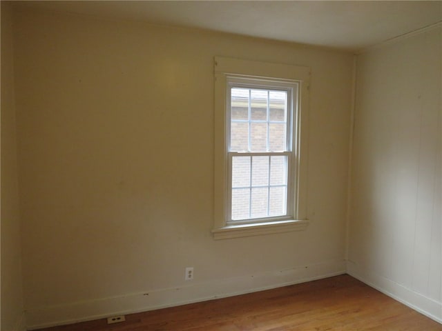 empty room with light wood-type flooring