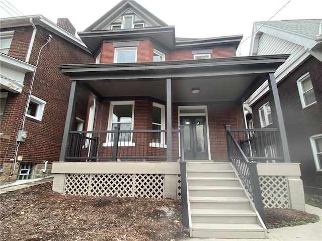 view of front of home with covered porch