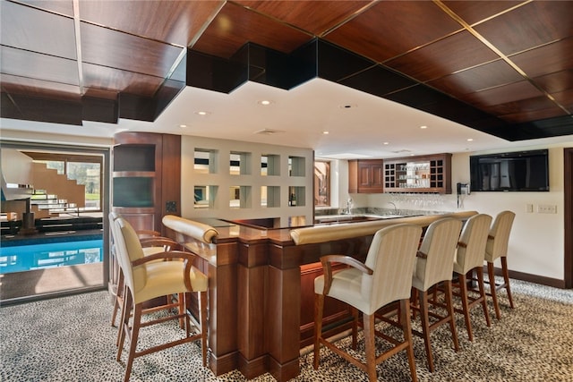 514 Justabout Rd, Peters Twp, PA 15367 - indoor bar featuring carpet, recessed lighting, and baseboards