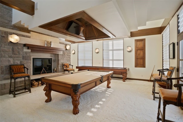 514 Justabout Rd, Peters Twp, PA 15367 - rec room with billiards, carpet flooring, healthy amount of natural light, and baseboards