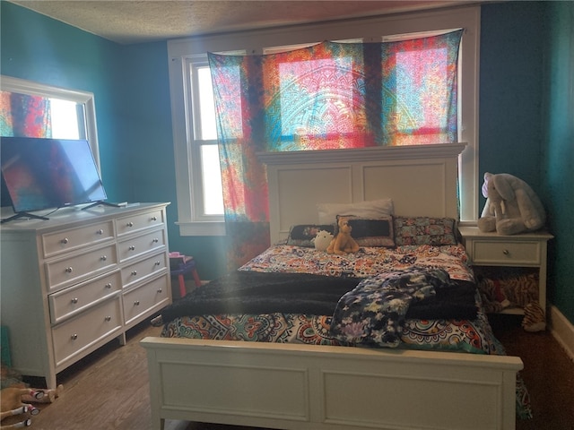 bedroom with a textured ceiling