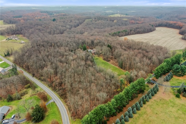 drone / aerial view featuring a rural view