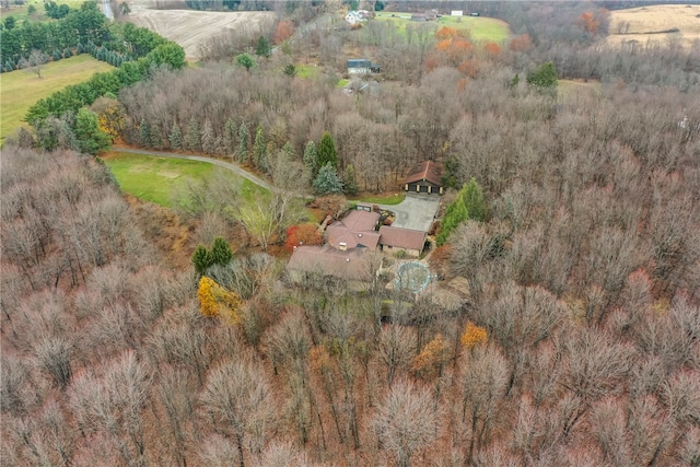 drone / aerial view featuring a rural view