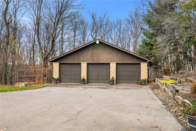 view of garage