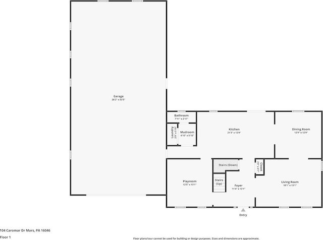 104 Caromar Dr, Adams Twp, PA 16046 - view of room layout
