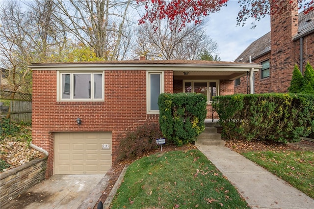 view of front of house with a garage